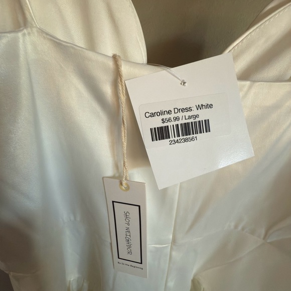 White Satin Bow Dress - Picture 4 of 6